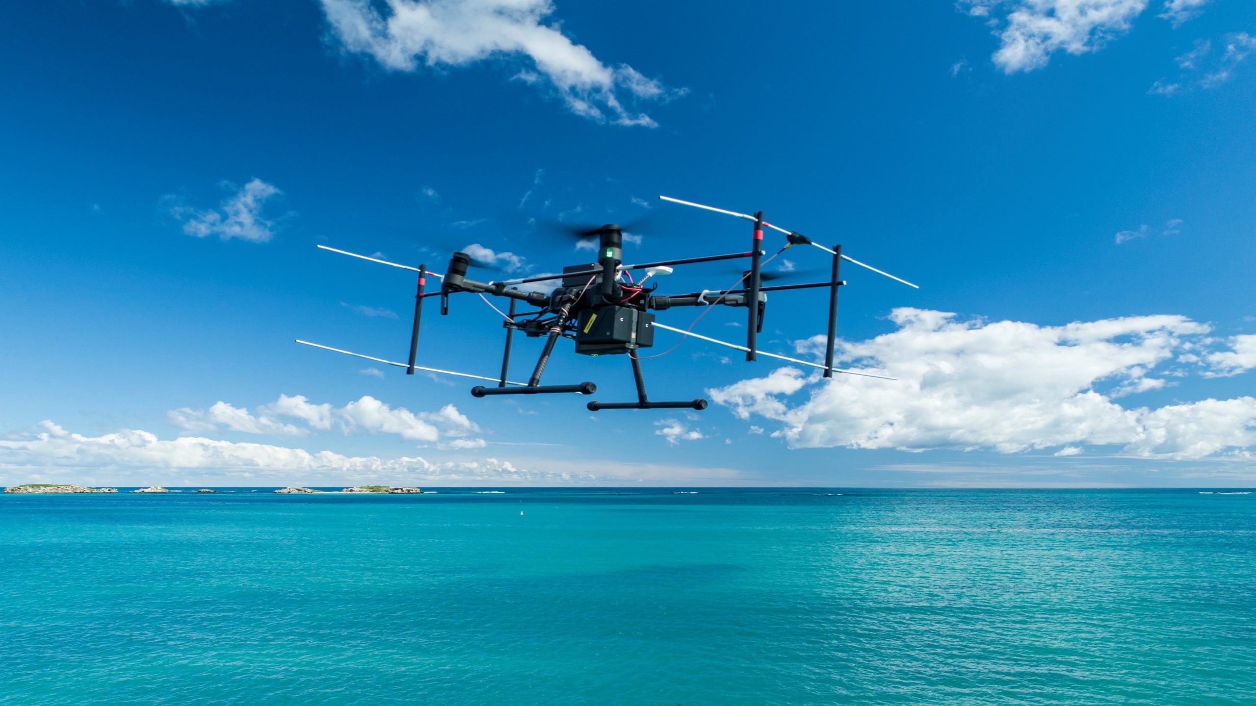 High tech Animal Radio Tracking Drone over water